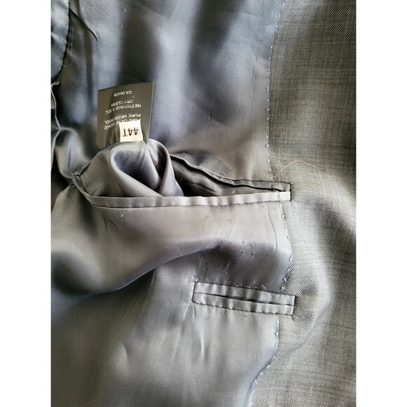 Peter Millar Sharkskin Gray Men Blazer Virgin Wool Sport Coat Jacket Size 44T - Picture 14 of 16